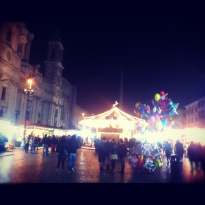 Merry Go-Round at the Christmas Market, Piazza Navona